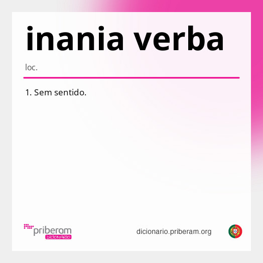 Significado de inania verba